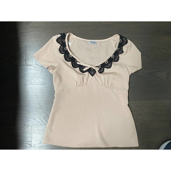 PHILOSOPHY DI ALBERTA FERRETTI Crochet Trim Top ~ Beige~USA 4/ I 40 - Picture 6 of 8